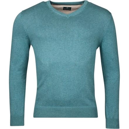 Baileys Trui V-Neck Pullover Single Knit Sky Blue Melange / male