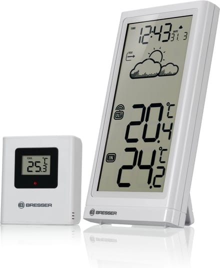 Bresser Weerstation - Meteo Temp - Wit - Draadloos - Voor Binnen & Buiten
