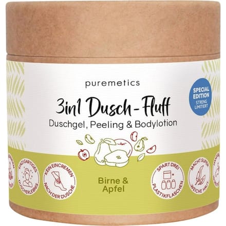puremetics 3in1 doucheverzorging Douche Fluff Peer & Appel Douchegel Unisex 250 g