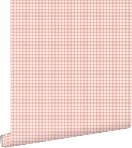 ESTAhome behang ruitjes terracotta roze - 50 x 900 cm - 131641
