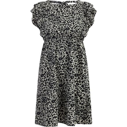 Faina Midi-jurk met luipaardprint Dames Grijze Leeuw