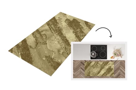Keukenloper - Loper keuken - Gold - Glitter - Structuur - 120x60 cm - Keukenloper vinyl