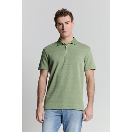 No Excess Polo 2 Coloured Jacquard Green Größe: S | Poloshirts Outlet | Herren | Grün