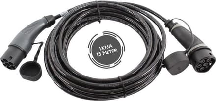 Ratio Basic Line laadkabel auto | type 2 naar type 2 | 3.7 kW | fase 1 - 16A | 15 meter