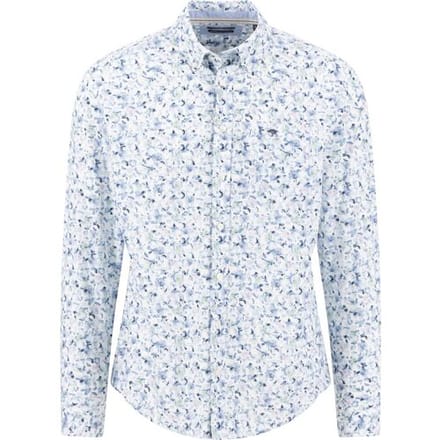 Fynch-Hatton Overhemd Superfine Premium Cotton Flower Pattern Button-Down Horizon / male