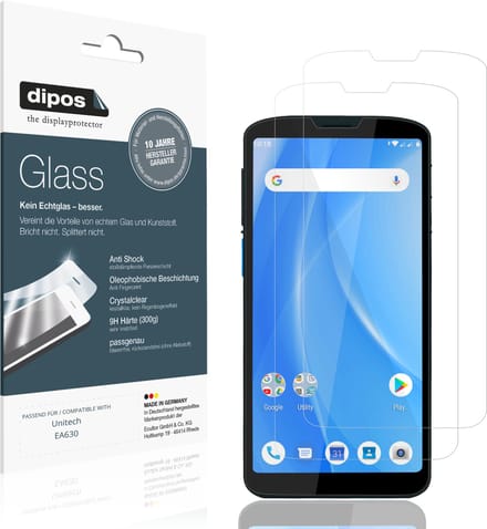dipos – 2x Pantserfolie geschikt voor Unitech EA630 | 9H Screenprotector