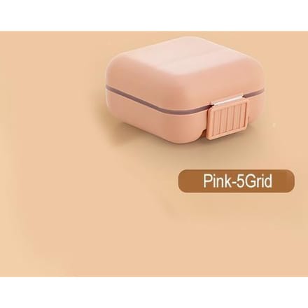 1PCS 5/8Grids Draagbare Veiligheid Pillendoos Tablet Splitters Medicijn Dispenser Verzegelde Container Pillendozen Pillendoos Container 6*6.6*3.4cm roze
