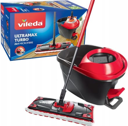 Vileda Ultramax Turbo Mop Set - Streeploos Schoonmaken met Draadloos Systeem