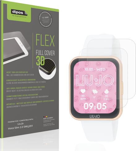 dipos FLEX – 2x Matte Screenprotector geschikt voor Liu Jo Voice Slim 2.0 SWLJ201 | Volledige Schermbescherming | Case-Friendly
