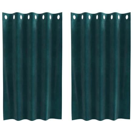 vidaXL - Gordijnen - 2 - st - Donkergroen - 140 - x - 140 - cm - fluweel