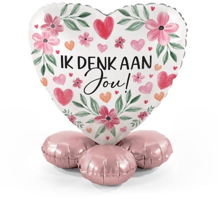 Ik denk aan jou! - Rosy Romance - DUT - Ballonnen set met standaard - Everloon