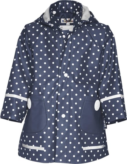 Playshoes - Regenjas Stippen - Donkerblauw - maat 92cm