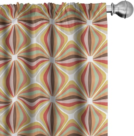 ABAKUHAUS Geometrisch – 2x Vitrage 75x175 cm – Microvezel, Halfdonkerend, Meerkleurig