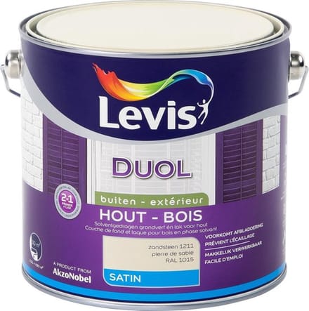 Levis - Duol Hout Buiten Satin - Zandsteen - 2,5 L