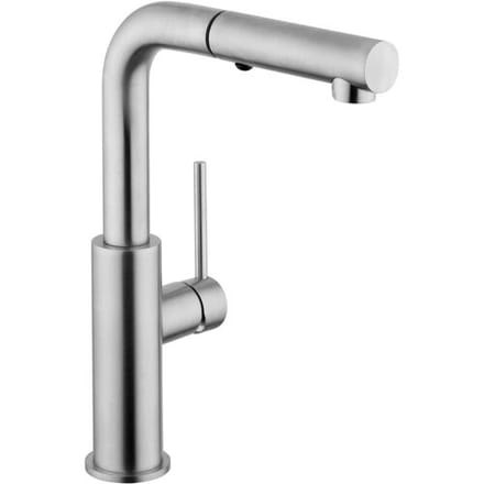 Herzbach Design iX Single hole sink mixer with pull-out shower head 17.136090.1.09