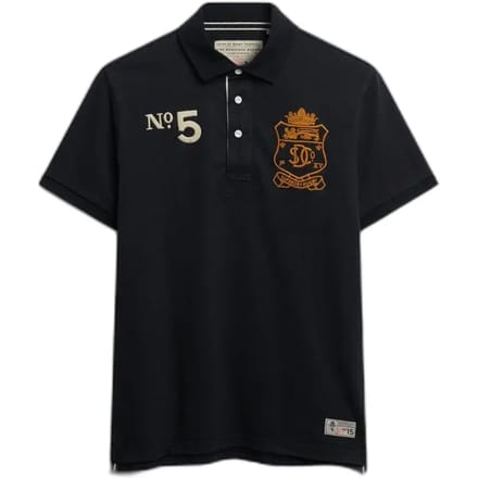 Superdry Double Emblem Rugby Korte Mouw Poloshirt Blauw S Man