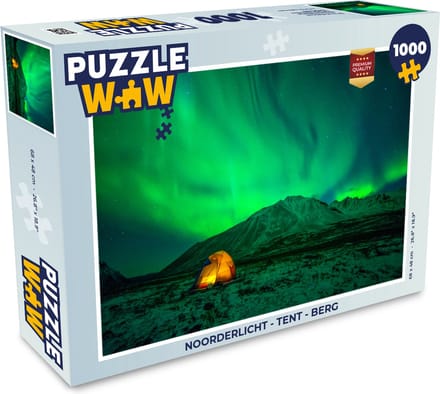 Puzzel Noorderlicht - Tent - Berg - Legpuzzel - Puzzel 1000 stukjes volwassenen