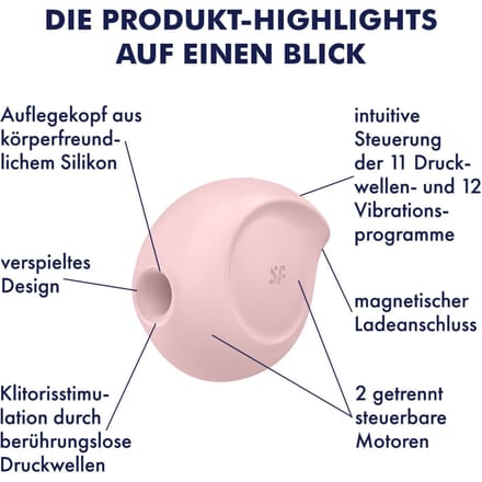 Satisfyer 'Sugar Rush', 8,5 cm, drukgolven en trillingen, speels design
