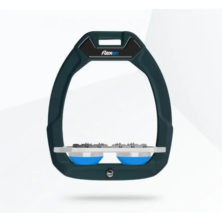 Veiligheid verstelbare stijgbeugels Plat Ultra Grip Groen/Grijs/Blauw Flex-On Safe-On