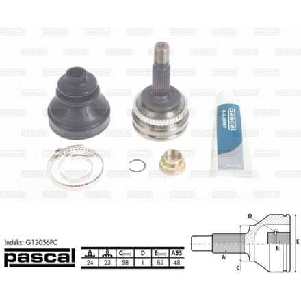Homokineet reparatie set, aandrijfas PASCAL G12056PC