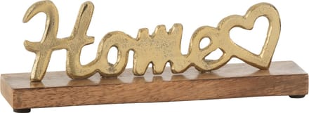 J-Line decoratie Home Hart op voet - aluminium/hout - goud