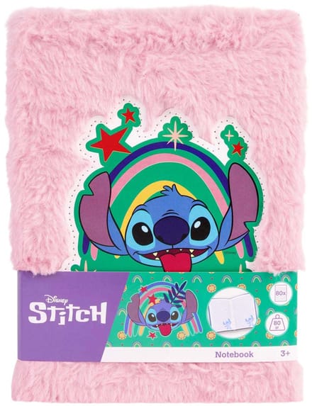 Canenco Stitch pluche notitieboek roze Disney fanartikel.
