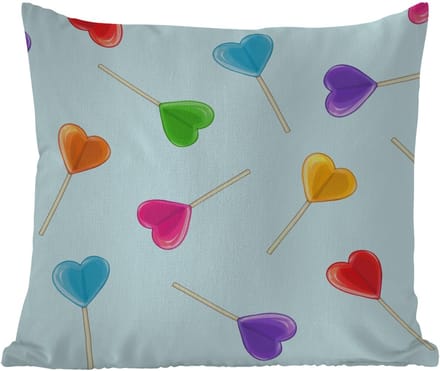 Buitenkussen Weerbestendig - Lolly - Regenboog - Snoep - 50x50 cm