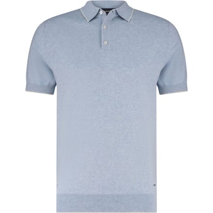 Scotland Blue poloshirt lichtblauw gemêleerd 100% katoen
