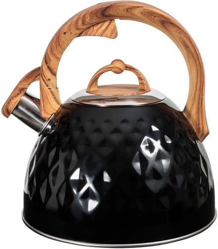 Promis MARCO - Traditionele Waterkoker - 2,8L - Houten Handgreep - Zwart