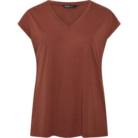 Yours Roestoranje Basic Tshirt Met Vhals Size 38