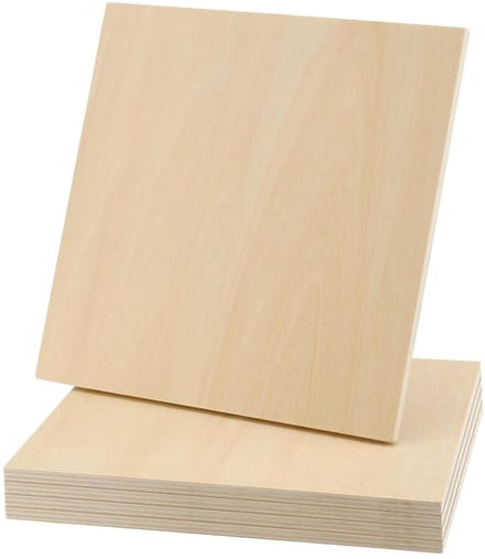 Multiplex Platen - Houten Plaatjes - Hobby Knutselen - Onbehandeld Lindehout - 30x30x6 mm - Naturel