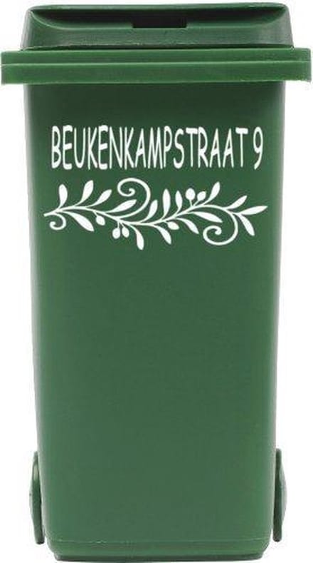 Sticker straatnaam + nummer tak voor kliko container | Rosami