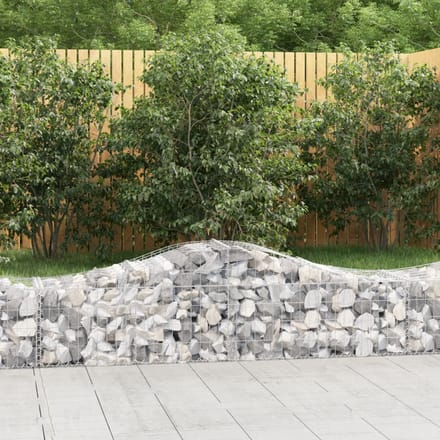 vidaXL - Schanskorven - 7 - st - gewelfd - 200x50x40/60 - cm - gegalvaniseerd - ijzer