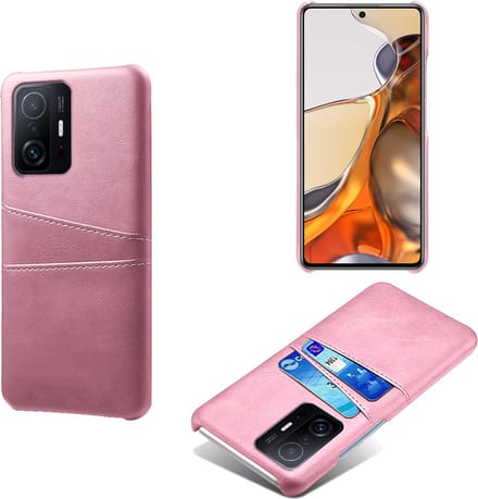 Backcover met Opbergvakjes + PMMA Screenprotector voor Xiaomi Mi 11T / Mi 11T Pro _ Roze Goud