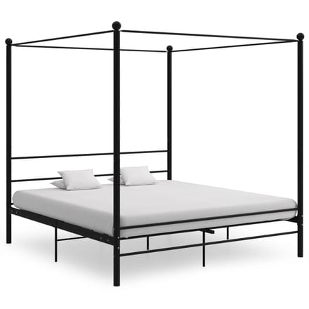 vidaXL - Hemelbedframe - metaal - zwart - 200x200 - cm