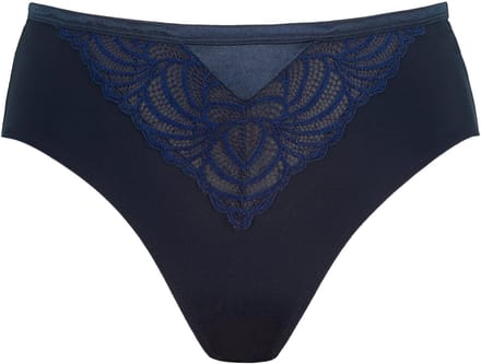 Ulla Popken - Dames - Midislip kant microvezel - Nachtblauw - Maat 54+