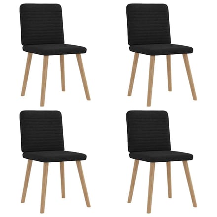 vidaXL - Eetkamerstoelen - 4 - st - stof - zwart