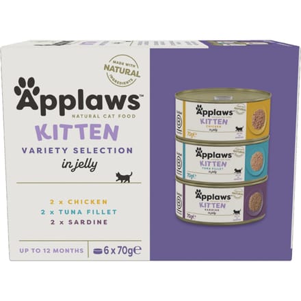 4 x 70 g + 2 x 70 g gratis! Applaws natvoer voor katten 6 x 70 g - Kitten Gemengd pakket Sardientjes, Kip, Tonijn (6 x 70 g)