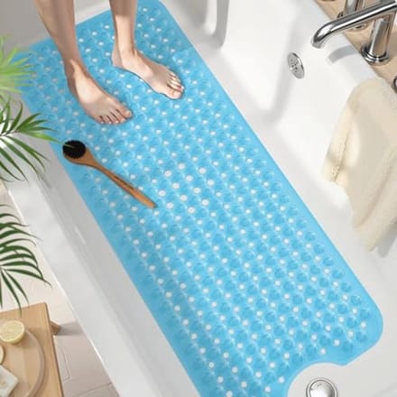 Antislip Badmat 100 x 40 cm - Extra Lang, BPA-vrij en Sneldrogend - Veilig voor Badkuip