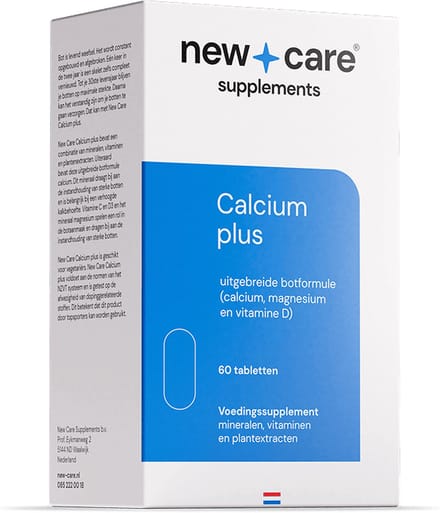 New Care Calcium plus - voor de botten - magnesium, vitamine D - 60 tabletten - NZVT - vegetarisch