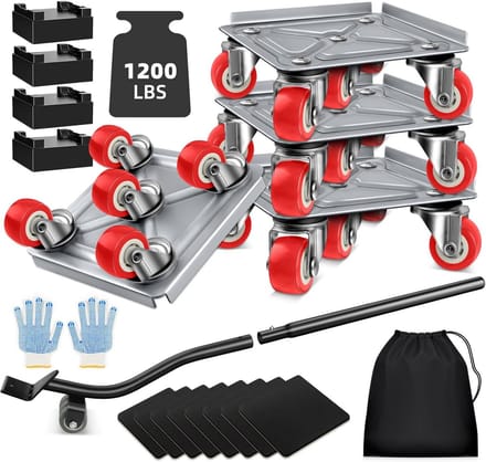 Heavy Duty Meubelroller Set met Lifter - 1200 LBS Draagvermogen voor Verhuizen
