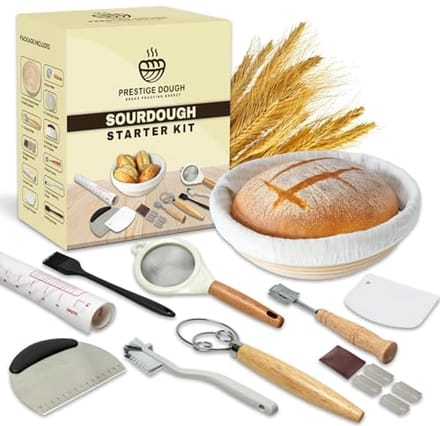Rijsmandje Brood - Zuurdesem Starter - Brood Bakken - Natuurlijk Rotan - 24 cm Rond - Wit