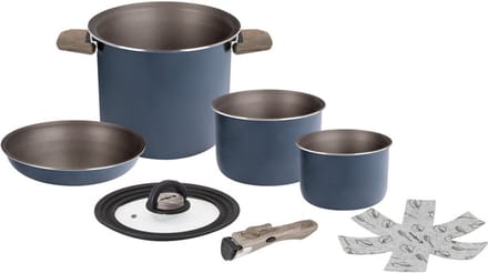 Brunner Torralta Camping Pannenset - Ø20 - 8 Delig - Stapelbaar - Aluminium - PFOA Vrij