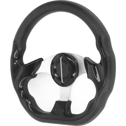 13in Stuurwiel Zwart PU Leer Racing Stijl Comfortabele Grip Modificatie Stuurwiel Vervanging voor Auto black