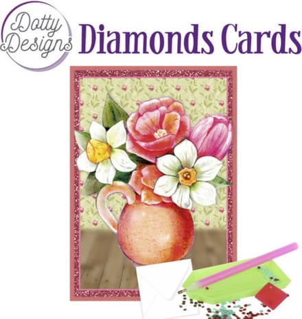 Diamond Painting Dotty Design Diamonds Cards | Vase with Flowers DDDC1074