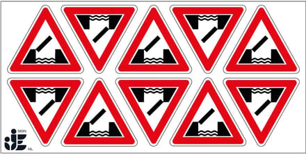 Beweegbare brug sticker - J15 | 5 cm - 10 stuks per vel