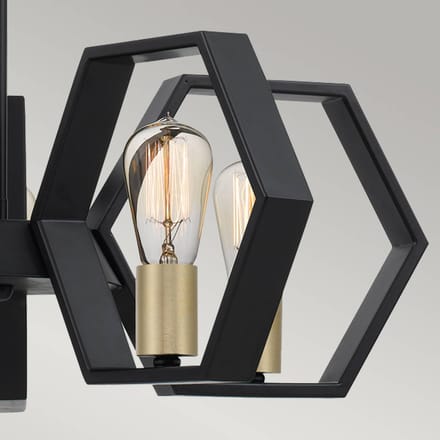 Quoizel LED Kroonluchter | 5X E27 Max 60W | Dimbaar | Earth Black