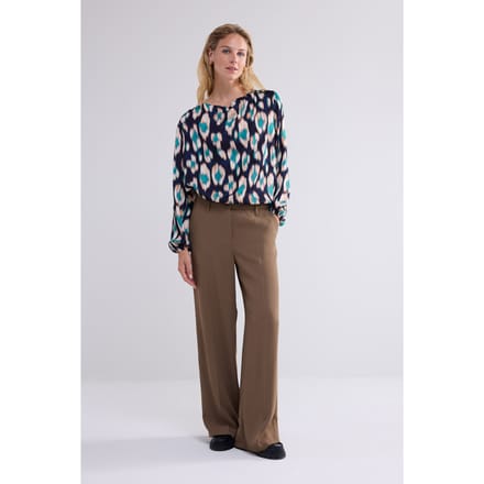 Summum Woman Top Painted Ikat Midnight Blue Größe: 38 | Blusen Outlet | Damen | Blau