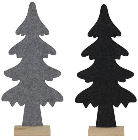 Kerstboom vilt 54cm zwart of grijs