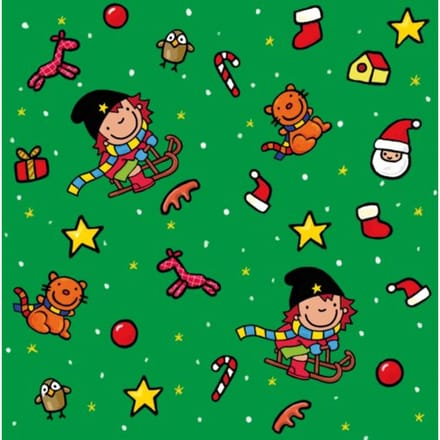 Cadeaupapier Heksje Mimi Viert Kerstmis